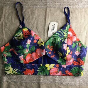 New Womens Forever 21 Tropical Print crop top Navy Size medium